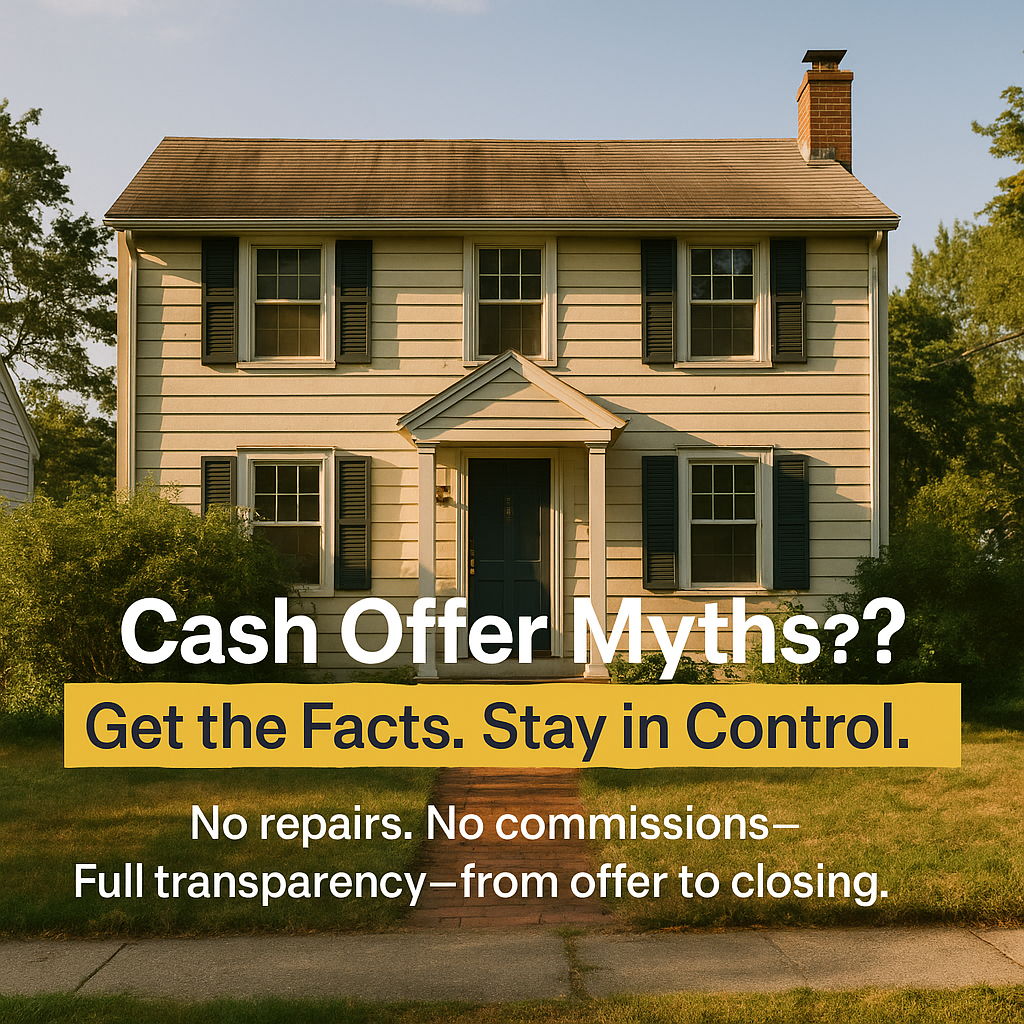 Two-story home with front porch and shutters, representing the truth behind direct home purchase offers and promoting seller transparency.